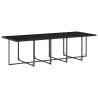 15 pcs conjunto de jantar p/jardim com almofadões vime PE preto 3