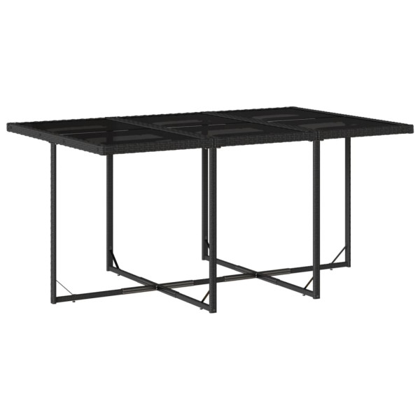 11 pcs conjunto de jantar p/ jardim c/ almofadões vime PE preto M 3