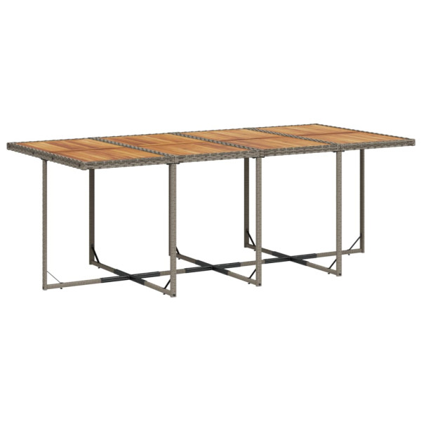 Set comedor de jardín con cojines 13 pzas ratán sintético gris M 3