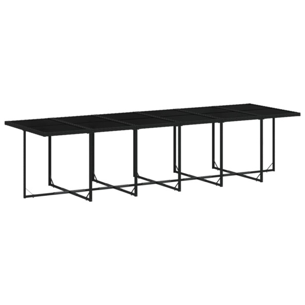 Set comedor de jardín con cojines 13 pzas ratán sintético negro M 4