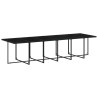 Set comedor de jardín con cojines 13 pzas ratán sintético negro 4