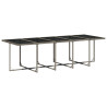 Set comedor de jardín con cojines 15 pzas ratán sintético gris 3