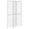 Biombo separador de 3 paneles madera maciza Paulownia blanco 2