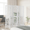 Biombo separador de 5 paneles madera maciza Paulownia blanco 3
