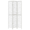 Biombo separador de 3 paneles madera maciza Paulownia blanco 4