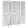 Biombo separador de 5 paneles madera maciza Paulownia blanco 2