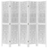 Biombo separador de 5 paneles madera maciza Paulownia blanco 4