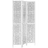 Biombo separador de 3 paneles madera maciza Paulownia blanco 2