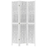 Biombo separador de 3 paneles madera maciza Paulownia blanco 4