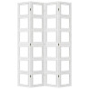 Biombo separador de 4 paneles madera maciza Paulownia blanco 5