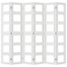 Biombo separador de 6 paneles madera maciza Paulownia blanco 5