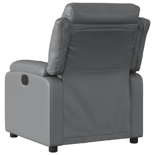 Sillón reclinable de cuero sintético gris M 3