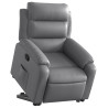 Sillón reclinable elevable cuero artificial gris 3