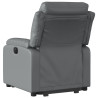 Sillón reclinable elevable cuero artificial gris 5