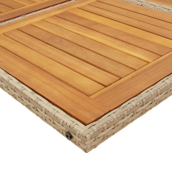 Set comedor de jardín 9 pzas con cojines ratán sintético beige M 4