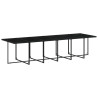 13 pcs conjunto de jantar p/jardim com almofadões vime PE preto 4