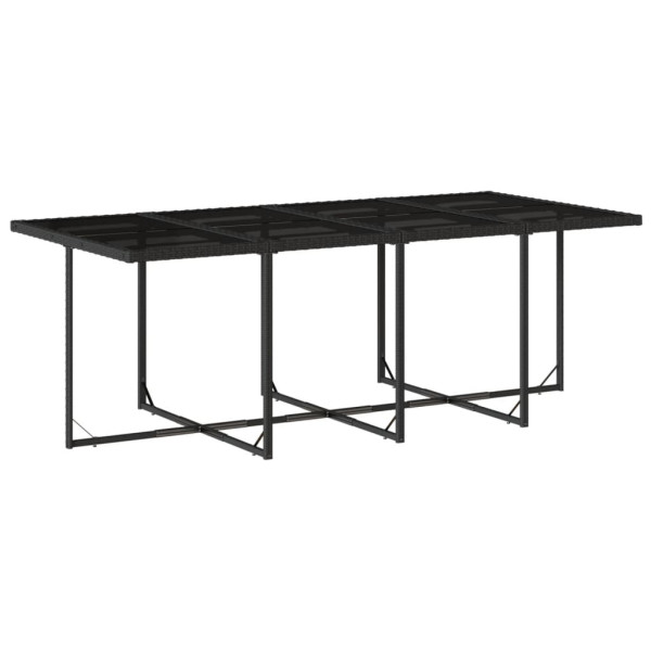 13 pcs conjunto de jantar p/jardim com almofadões vime PE preto M 3