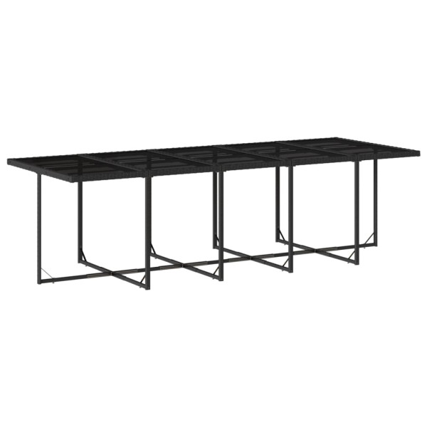 Set comedor de jardín con cojines 15 pzas ratán sintético negro M 4