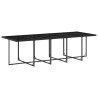 15 pcs conjunto de jantar p/jardim com almofadões vime PE preto 4