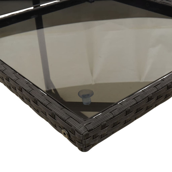 Set comedor de jardín con cojines 13 pzas ratán sintético negro M 5