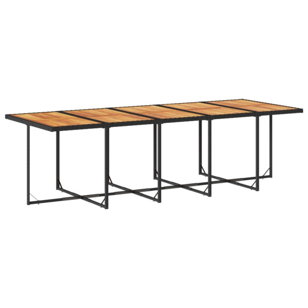 15 pcs conjunto de jantar p/jardim com almofadões vime PE preto M 4