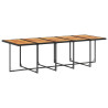 Set comedor de jardín con cojines 15 pzas ratán sintético negro 4