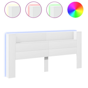 Cabecero de cama con LED blanco 220x16.5x103.5 cm H