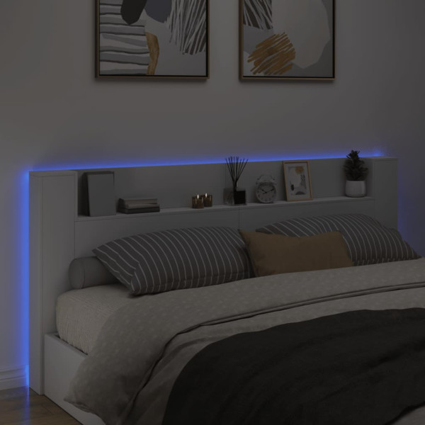 Cabecero de cama con LED blanco 220x16.5x103.5 cm M 4