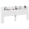Cabecero de cama con LED blanco 220x16.5x103.5 cm 5