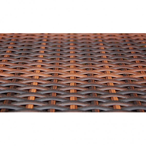 5pcs conjunto de jantar exterior c/ almofadões vime PE castanho M 5