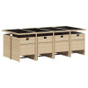 Set comedor de jardín 9 pzas con cojines ratán sintético beige 3