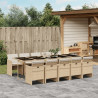 11 pcs conjunto de jantar p/ jardim com almofadões vime PE bege 1