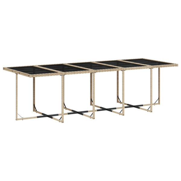 Set comedor de jardín 11 pzas con cojines ratán sintético beige M 4