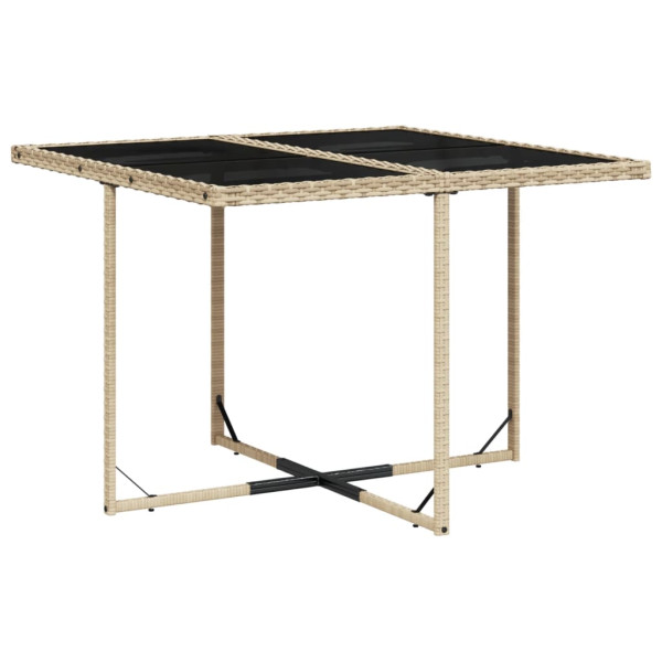 9 pcs conjunto de jantar p/ jardim com almofadões vime PE bege M 3