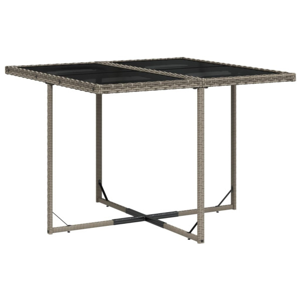 5 pcs conjunto de jantar p/ jardim c/ almofadões vime PE cinza M 4