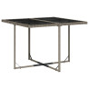 Set comedor de jardín 5 piezas con cojines ratán sintético gris 4