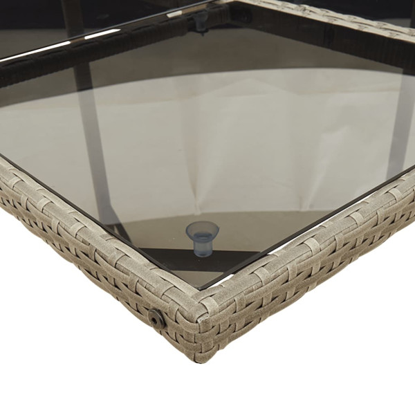 Set comedor de jardín 5 piezas con cojines ratán sintético gris M 5