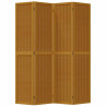 Biombo separador de 4 paneles madera maciza paulownia marrón 4