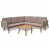 4 pcs conjunto lounge de jardim c/ almofadões vime PE cinzento 2