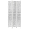 Biombo separador de 3 paneles madera maciza Paulownia blanco 4