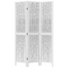 Biombo separador de 3 paneles madera maciza Paulownia blanco 4