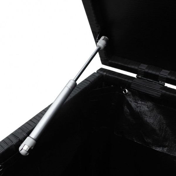 Caja de almacenaje de jardín ratán sintético negro 150x50x60 cm M 4