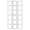 Biombo separador de 3 paneles madera maciza Paulownia blanco 5