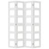 Biombo separador de 4 paneles madera maciza Paulownia blanco 5