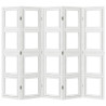 Biombo separador de 5 paneles madera maciza Paulownia blanco 5