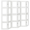 Biombo separador de 6 paneles madera maciza Paulownia blanco 4