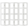 Biombo separador de 6 paneles madera maciza Paulownia blanco 2