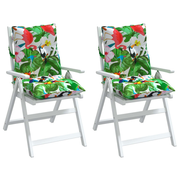 Cojines de silla de respaldo bajo 2 uds tela Oxford multicolor M 3