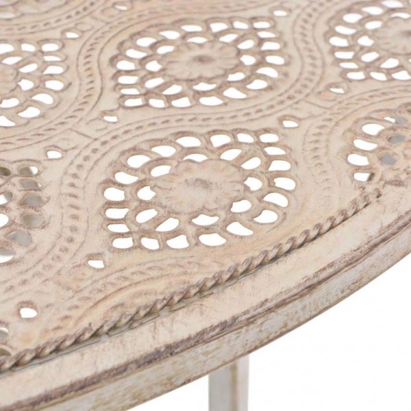 Mesa y sillas bistró de jardín 3 piezas acero blanco M 3