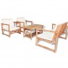 4 pcs conjunto lounge p/ jardim com almofadas bambu 1